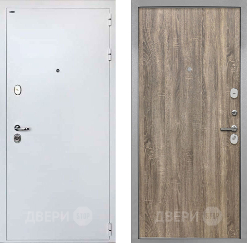 Входная металлическая Дверь Интекрон (INTECRON) Колизей White Гладкая Дуб турин в Реутове