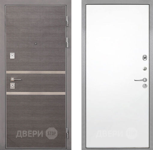 Входная металлическая Дверь Интекрон (INTECRON) Неаполь Гладкая Силк Сноу в Реутове