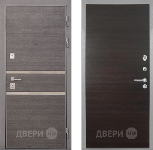 Входная металлическая Дверь Интекрон (INTECRON) Неаполь Гладкая Эковенге поперечный в Реутове