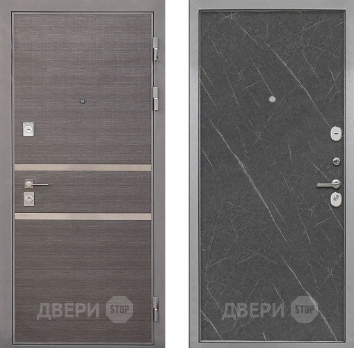 Входная металлическая Дверь Интекрон (INTECRON) Неаполь Гладкая Гранит лава оникс в Реутове