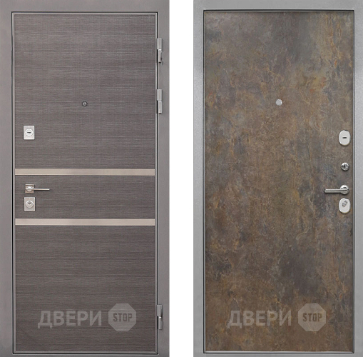 Входная металлическая Дверь Интекрон (INTECRON) Неаполь Гладкая Гранж в Реутове