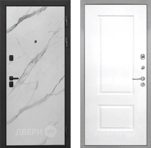 Входная металлическая Дверь Интекрон (INTECRON) Профит Black Мрамор Арктик Альба Роял Вуд белый в Реутове