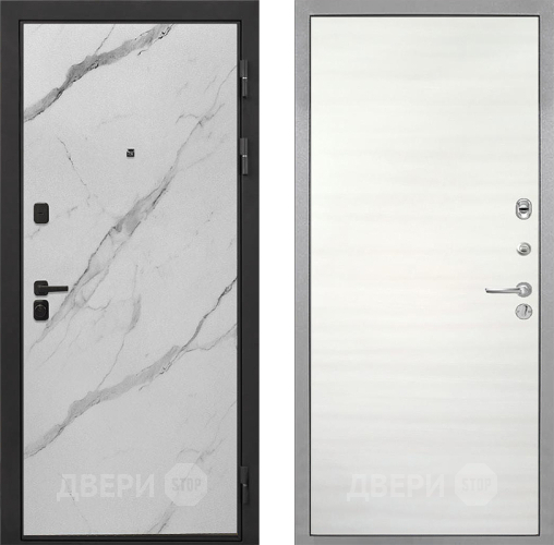 Дверь Интекрон (INTECRON) Профит Black Мрамор Арктик Гладкая Дуб сильвер поперечный в Реутове
