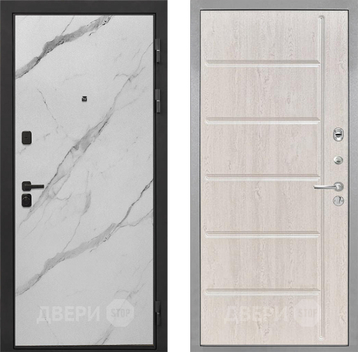 Входная металлическая Дверь Интекрон (INTECRON) Профит Black Мрамор Арктик ФЛ-102 Сосна белая в Реутове