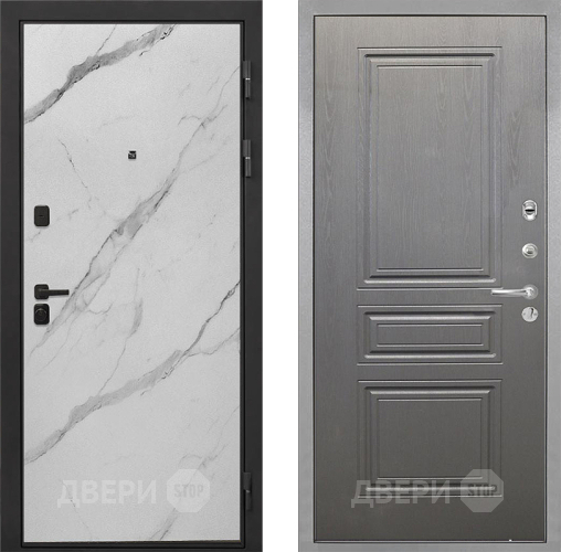 Входная металлическая Дверь Интекрон (INTECRON) Профит Black Мрамор Арктик ФЛ-243 Графит вуд дуб в Реутове
