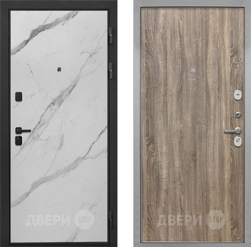 Входная металлическая Дверь Интекрон (INTECRON) Профит Black Мрамор Арктик Гладкая Дуб турин в Реутове