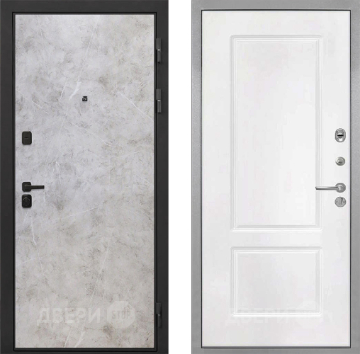 Входная металлическая Дверь Интекрон (INTECRON) Профит Black Мрамор Светлый КВ-2 Белый матовый в Реутове