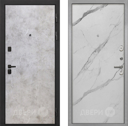Входная металлическая Дверь Интекрон (INTECRON) Профит Black Мрамор Светлый Гладкая Мрамор натуральный арктик в Реутове