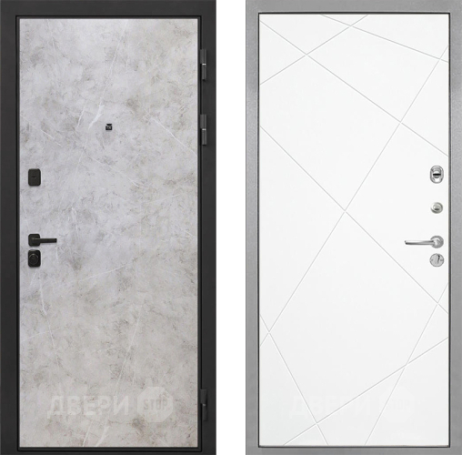 Входная металлическая Дверь Интекрон (INTECRON) Профит Black Мрамор Светлый Лучи-М Софт милк в Реутове