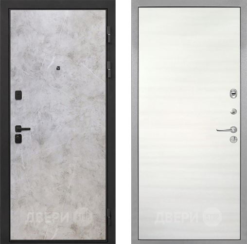 Входная металлическая Дверь Интекрон (INTECRON) Профит Black Мрамор Светлый Гладкая Дуб сильвер поперечный в Реутове