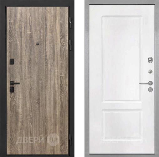 Входная металлическая Дверь Интекрон (INTECRON) Профит Black Дуб Турин КВ-2 Белый матовый в Реутове