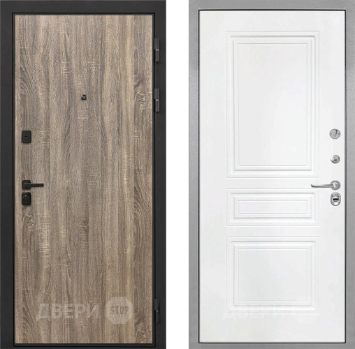 Входная металлическая Дверь Интекрон (INTECRON) Профит Black Дуб Турин ФЛ-243 Белый матовый в Реутове