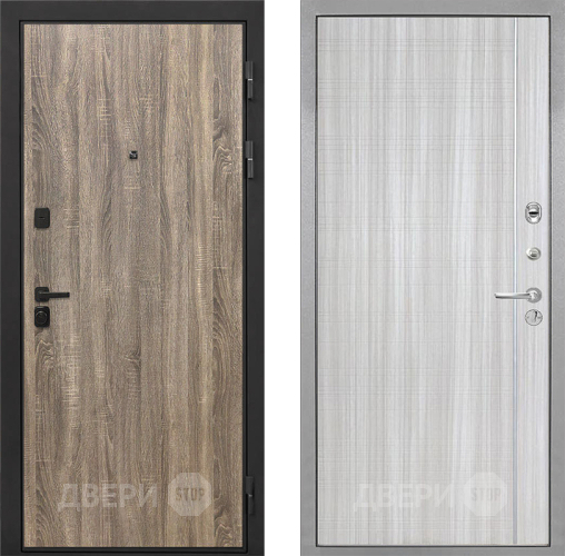 Входная металлическая Дверь Интекрон (INTECRON) Профит Black Дуб Турин В-07 с молдингом Сандал белый в Реутове