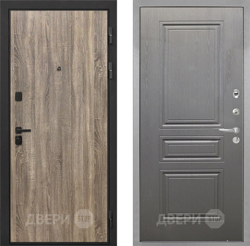 Входная металлическая Дверь Интекрон (INTECRON) Профит Black Дуб Турин ФЛ-243 Графит вуд дуб в Реутове