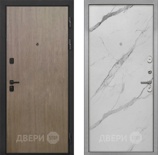 Входная металлическая Дверь Интекрон (INTECRON) Профит Black Венге Коричневый Гладкая Мрамор натуральный арктик в Реутове