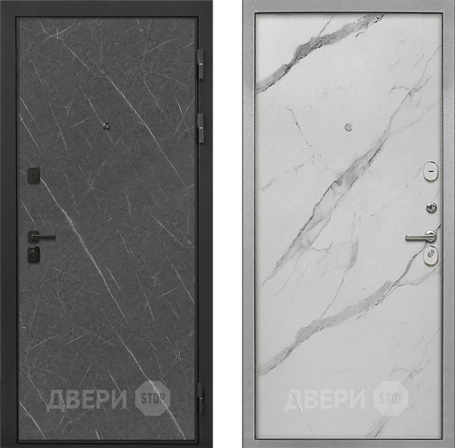 Входная металлическая Дверь Интекрон (INTECRON) Профит Black Гранит Лава Оникс Гладкая Мрамор натуральный арктик в Реутове