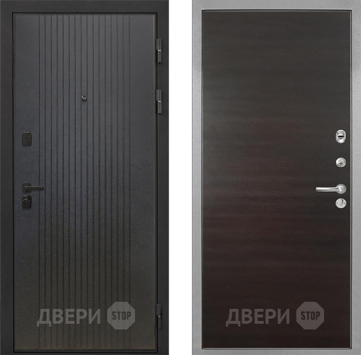 Входная металлическая Дверь Интекрон (INTECRON) Профит Black ФЛ-295 Гладкая Эковенге поперечный в Реутове