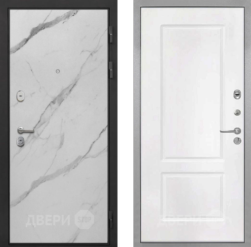 Входная металлическая Дверь Интекрон (INTECRON) Гектор Мрамор Арктик КВ-2 Белый матовый в Реутове