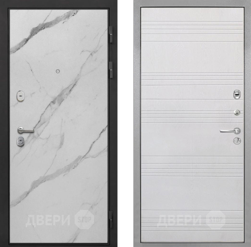 Входная металлическая Дверь Интекрон (INTECRON) Гектор Мрамор Арктик ФЛ-316 Белый ясень в Реутове