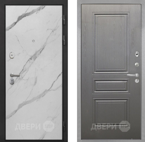 Входная металлическая Дверь Интекрон (INTECRON) Гектор Мрамор Арктик ФЛ-243 Графит вуд дуб в Реутове