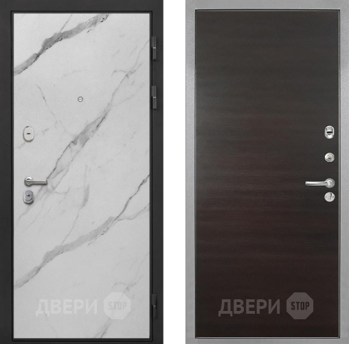 Входная металлическая Дверь Интекрон (INTECRON) Гектор Мрамор Арктик Гладкая Эковенге поперечный в Реутове
