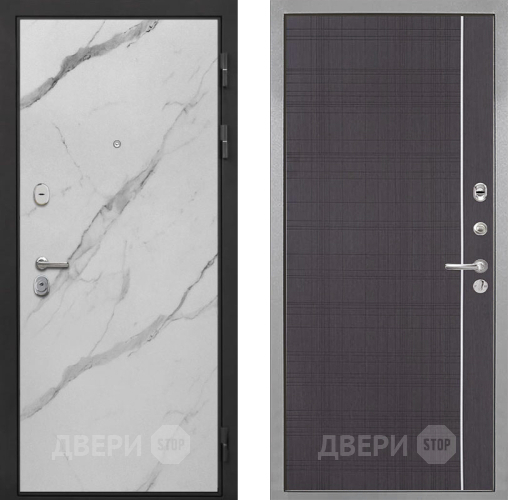 Входная металлическая Дверь Интекрон (INTECRON) Гектор Мрамор Арктик В-07 с молдингом Венге в Реутове