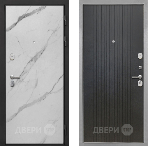 Входная металлическая Дверь Интекрон (INTECRON) Гектор Мрамор Арктик ФЛ-295 Лофт черный в Реутове