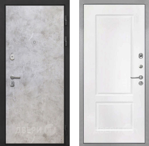 Входная металлическая Дверь Интекрон (INTECRON) Гектор Мрамор Светлый КВ-2 Белый матовый в Реутове