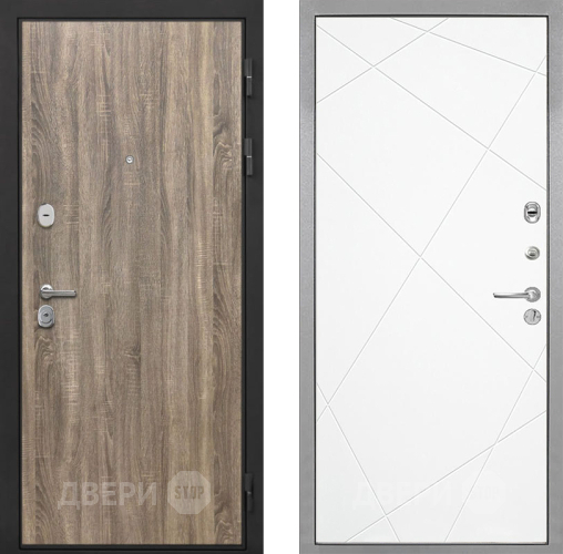 Входная металлическая Дверь Интекрон (INTECRON) Гектор Дуб Турин Лучи-М Софт милк в Реутове