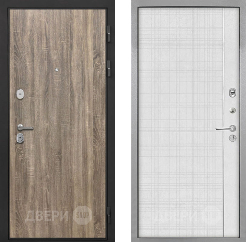 Входная металлическая Дверь Интекрон (INTECRON) Гектор Дуб Турин В-07 с молдингом Лофт белый в Реутове