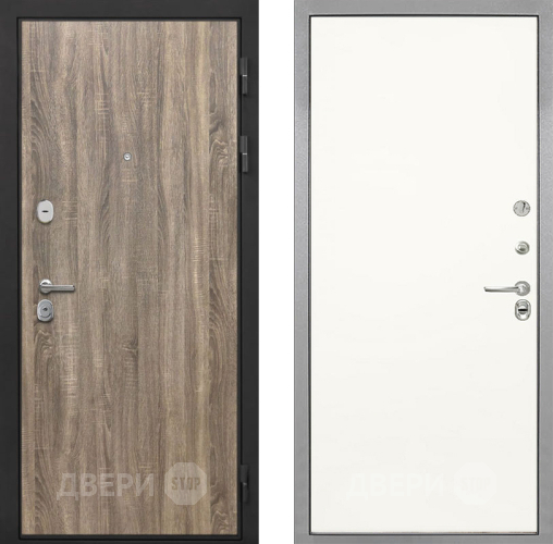 Входная металлическая Дверь Интекрон (INTECRON) Гектор Дуб Турин Гладкая Слоновая кость в Реутове