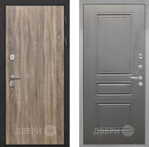 Входная металлическая Дверь Интекрон (INTECRON) Гектор Дуб Турин ФЛ-243 Графит вуд дуб в Реутове