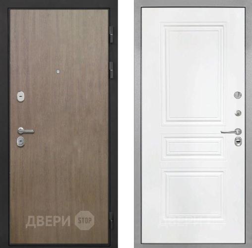 Входная металлическая Дверь Интекрон (INTECRON) Гектор Венге Коричневый ФЛ-243 Белый матовый в Реутове