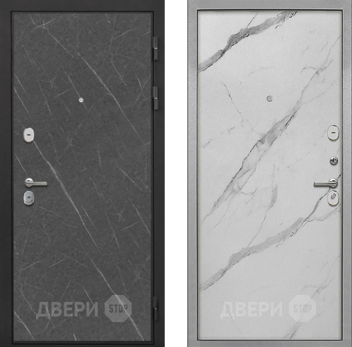 Входная металлическая Дверь Интекрон (INTECRON) Гектор Гранит Лава Оникс Гладкая Мрамор натуральный арктик в Реутове