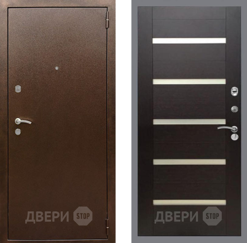 Дверь Рекс (REX) 1А Медный Антик СБ-14 стекло белое венге поперечный в Реутове