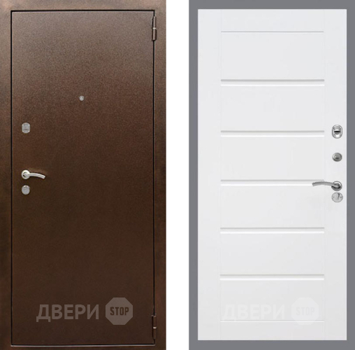 Входная металлическая Дверь Рекс (REX) 1А Медный Антик Сити Белый ясень в Реутове