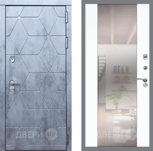 Входная металлическая Дверь Рекс (REX) 28 СБ-16 Зеркало Силк Сноу в Реутове