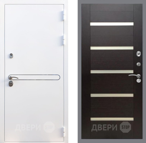 Входная металлическая Дверь Рекс (REX) 27 СБ-14 стекло белое венге поперечный в Реутове