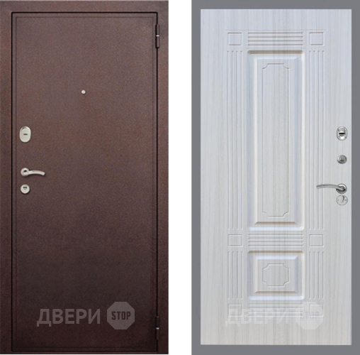 Входная металлическая Дверь Рекс (REX) 2 Медный Антик FL-2 Сандал белый в Реутове