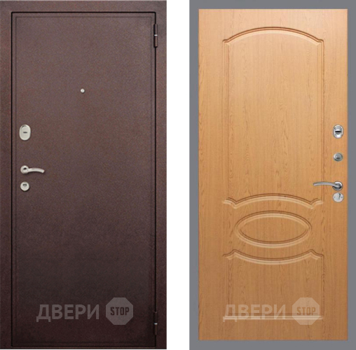 Входная металлическая Дверь Рекс (REX) 2 Медный Антик FL-128 Дуб в Реутове