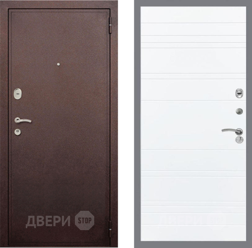 Входная металлическая Дверь Рекс (REX) 2 Медный Антик Line Силк Сноу в Реутове