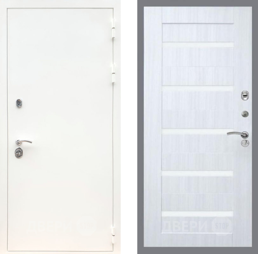 Дверь Рекс (REX) 5 Белая Шагрень СБ-14 стекло белое Сандал белый в Реутове