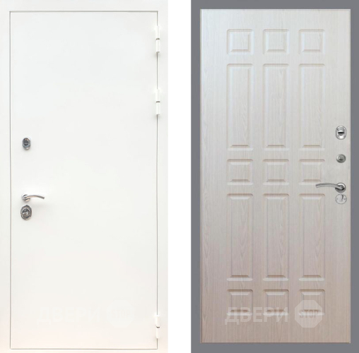 Входная металлическая Дверь Рекс (REX) 5 Белая Шагрень FL-33 Беленый дуб в Реутове