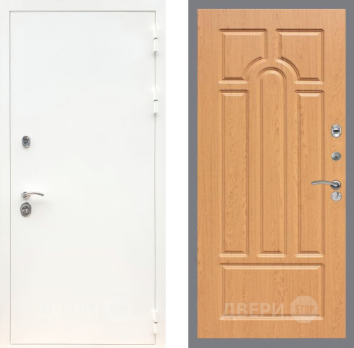 Входная металлическая Дверь Рекс (REX) 5 Белая Шагрень FL-58 Дуб в Реутове