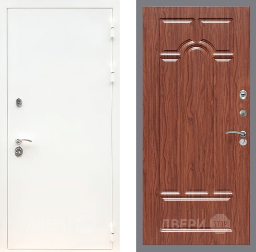 Входная металлическая Дверь Рекс (REX) 5 Белая Шагрень FL-58 орех тисненый в Реутове