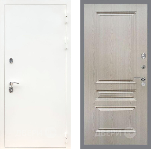 Входная металлическая Дверь Рекс (REX) 5 Белая Шагрень FL-243 Беленый дуб в Реутове