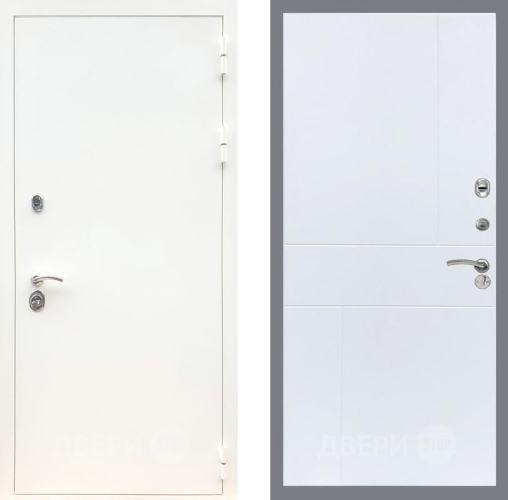 Входная металлическая Дверь Рекс (REX) 5 Белая Шагрень FL-290 Силк Сноу в Реутове