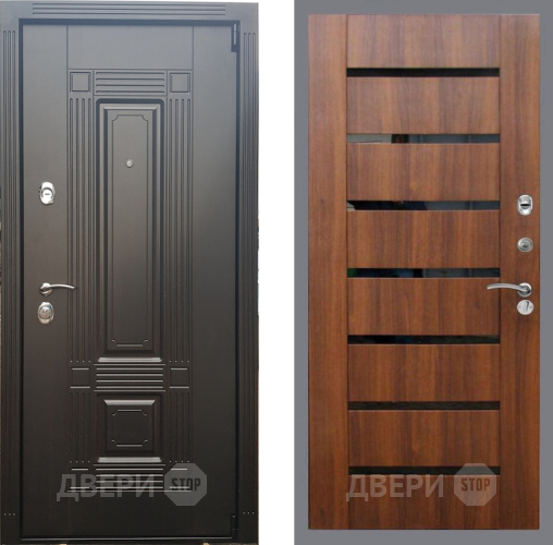 Дверь Рекс (REX) 9 СБ-14 стекло черное Орех бренди в Реутове