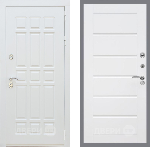 Входная металлическая Дверь Рекс (REX) 8 Силк Сноу Сити Белый ясень в Реутове