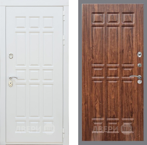 Входная металлическая Дверь Рекс (REX) 8 Силк Сноу FL-33 орех тисненый в Реутове